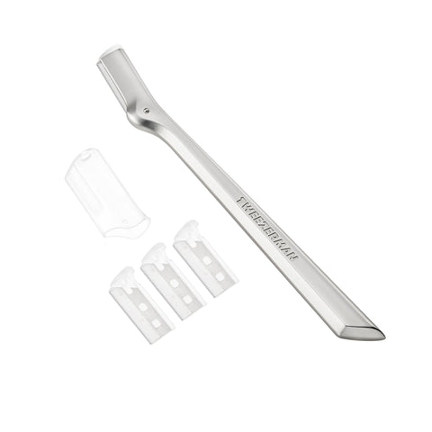 TWEEZERMAN Augenbrauenrasierer in silber aus rostfreiem Edelstahl mit scharfen und robusten Klingen sowie ausgezeichneter Ergonomie.
