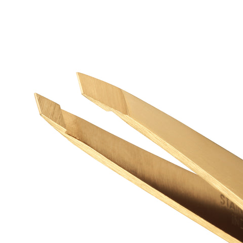 Ultra Precision Slant Tweezer - Schräge Pinzette, Gold