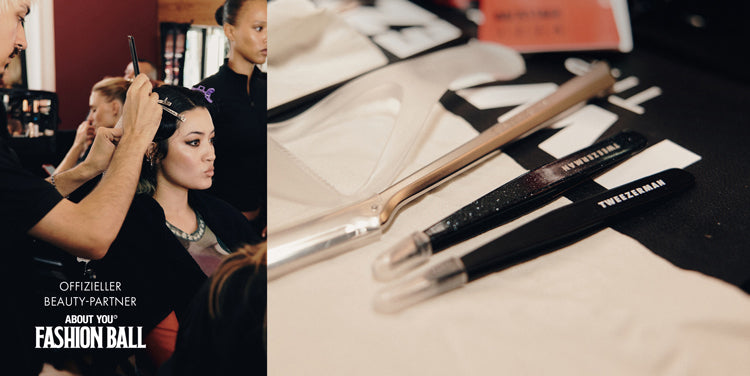 Logo AboutYou Fashion Ball Tweezerman ist offizieller Beauty-Partner.