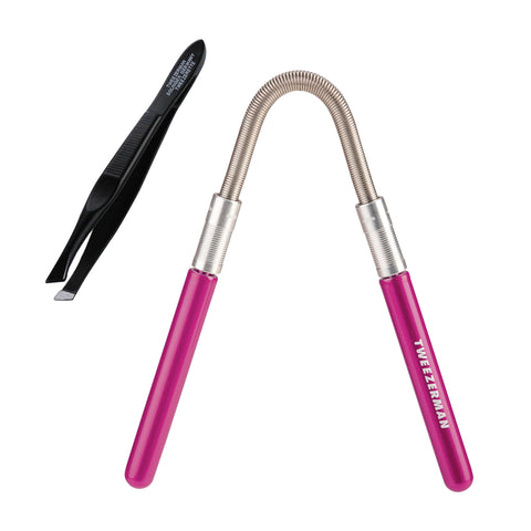 TWEEZERMAN Gesichtshaarentferner in pink inklusive gratis Tweezerette