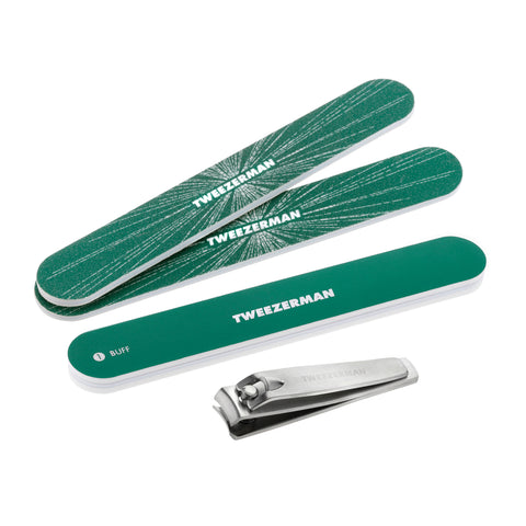 TWEEZERMAN Geschenkset mit verschiedenen Produkten aus rostfreiem Edelstahl speziell für die Nagelpflege.