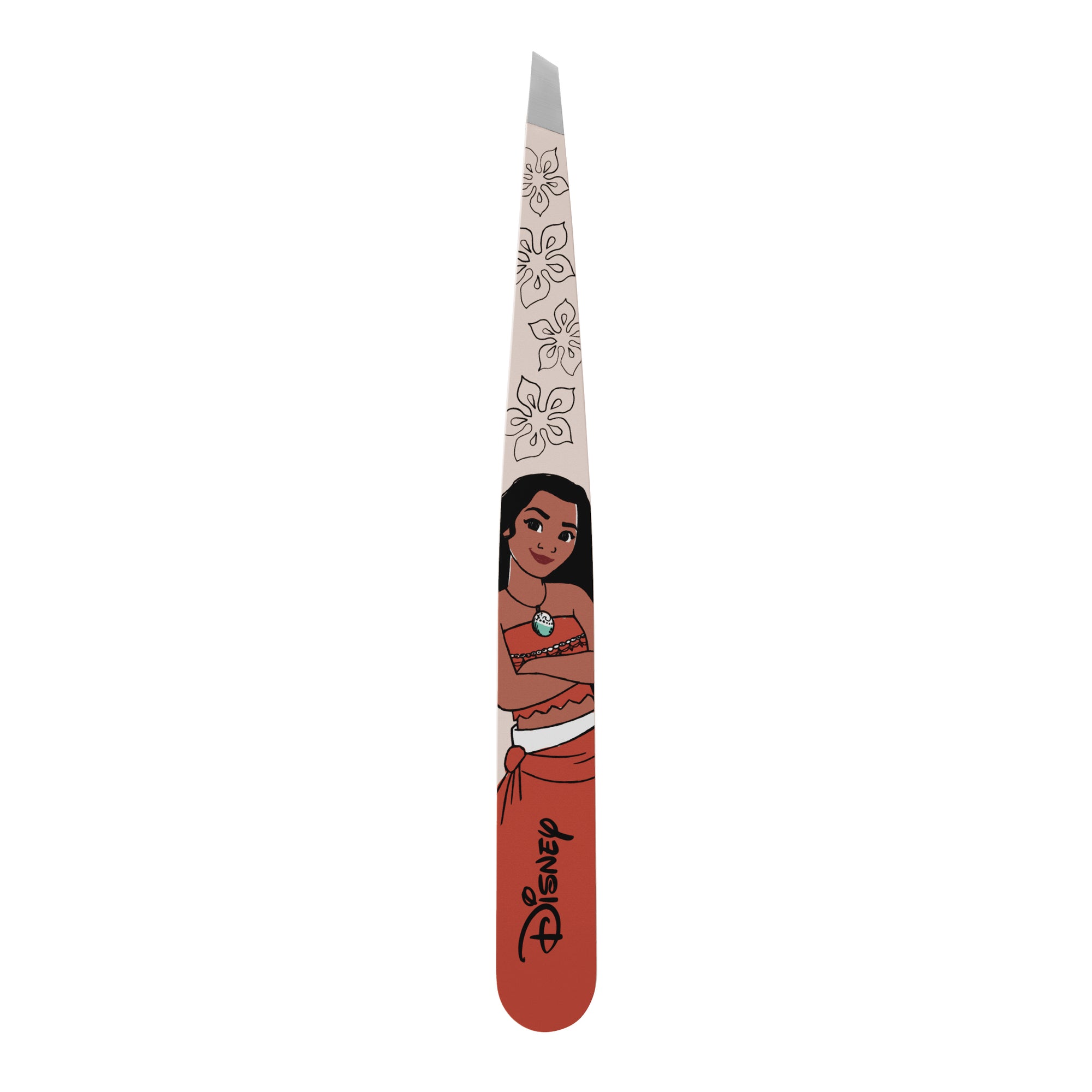 TWEEZERMAN schräge Pinzette mit Disney&#39;s Vaiana aus rostfreiem Edelstahl mit handgeschliffenen Spitzen.