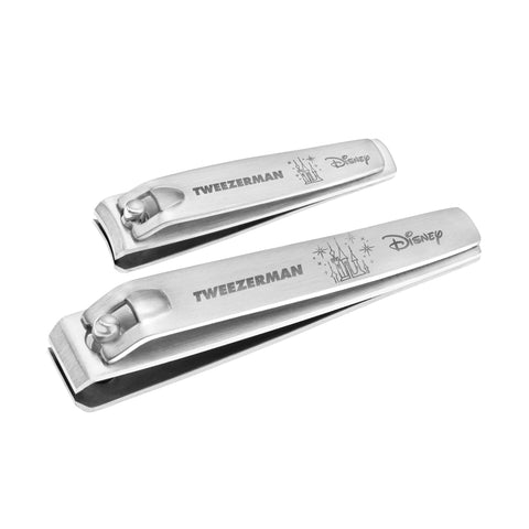 TWEEZERMAN Nagelknipser Set in Edelstahl mit Disney Princess Schloss Motiv.