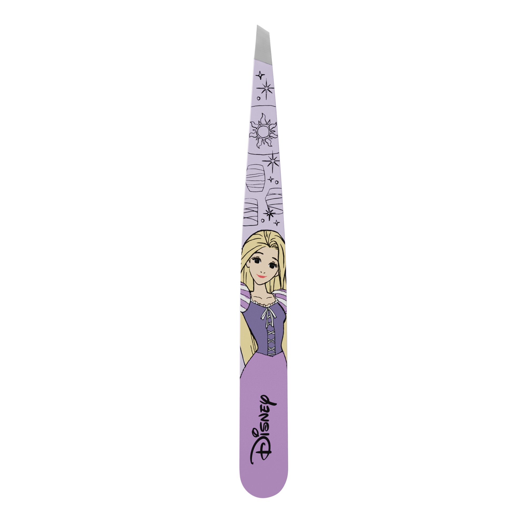 TWEEZERMAN schräge Pinzette mit Disney&#39;s Rapunzel aus rostfreiem Edelstahl mit handgeschliffenen Spitzen.