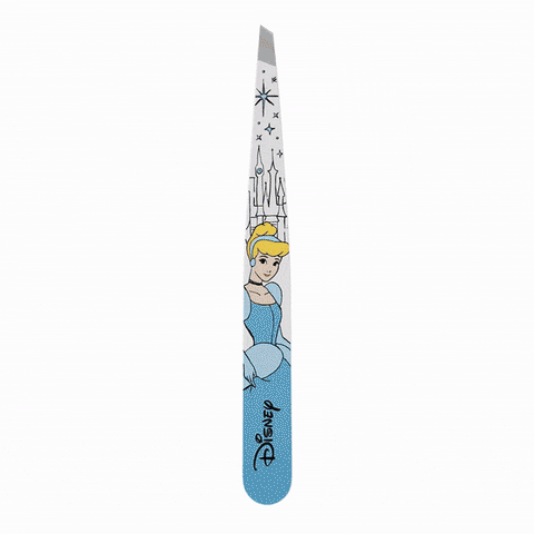 hover_image TWEEZERMAN schräge Pinzette mit Disney's Cinderella aus rostfreiem Edelstahl mit handgeschliffenen Spitzen.