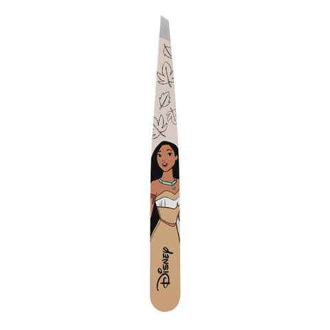 TWEEZERMAN schräge Pinzette mit Disney's Pocahontas aus rostfreiem Edelstahl mit handgeschliffenen Spitzen.