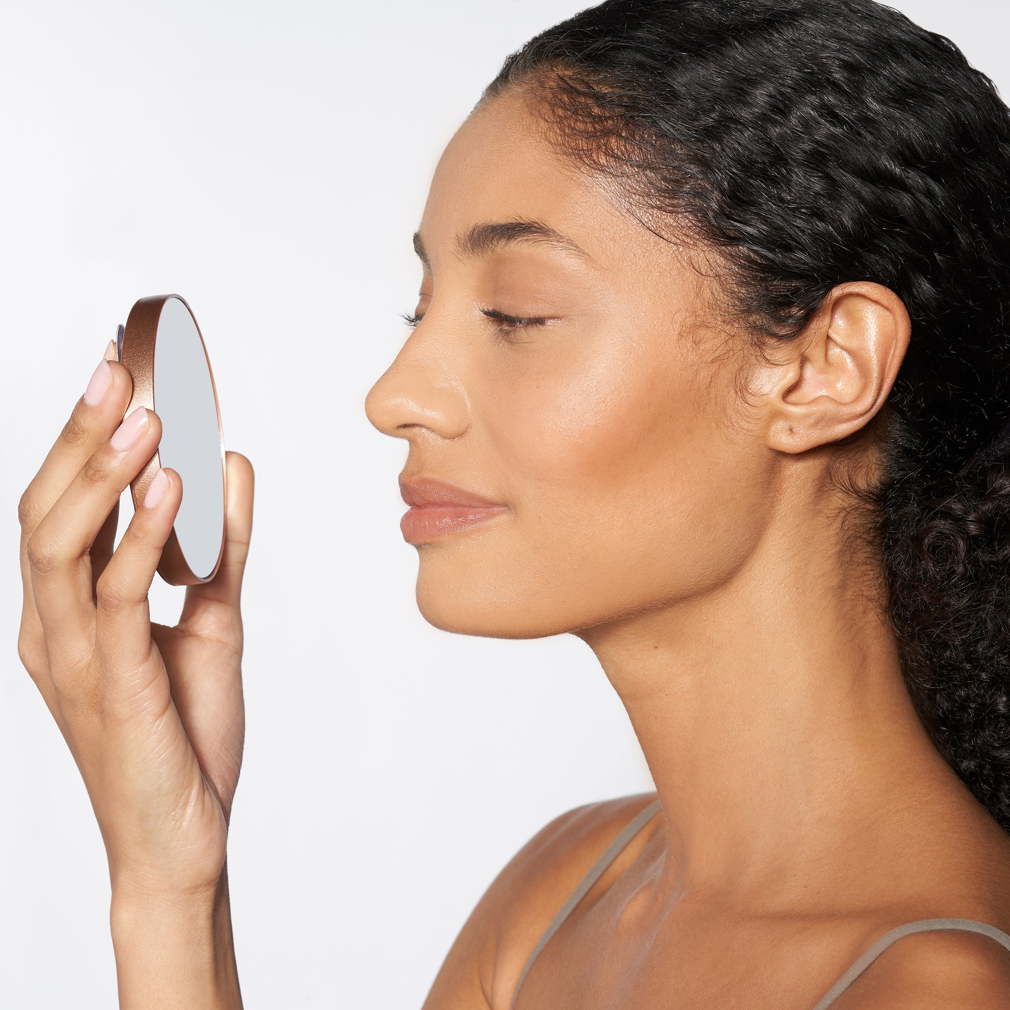 Mini Slant Tweezer &amp; 10X Mirror Duo - Schräge Mini Pinzette &amp; 10X Vergrößerungsspiegel, Rose Gold