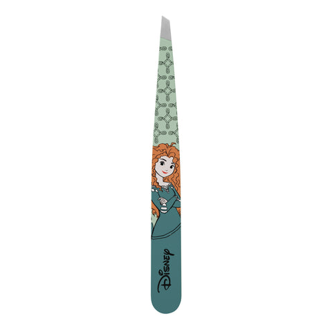 TWEEZERMAN schräge Pinzette mit Disney's Merida aus rostfreiem Edelstahl mit handgeschliffenen Spitzen.