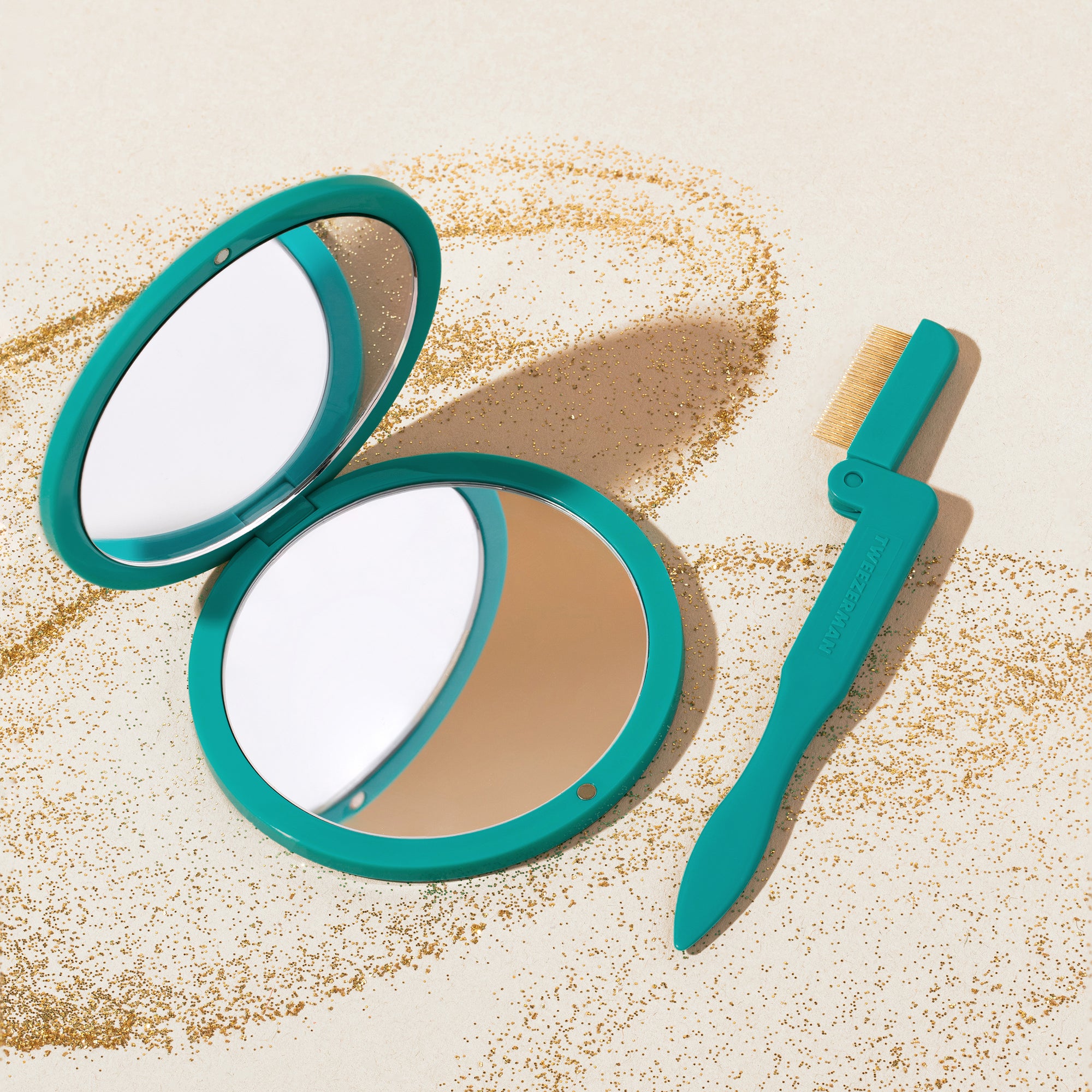 Majestic Turquoise ILashcomb &amp; Mirror Set - Wimperkamm &amp; Handspiegel