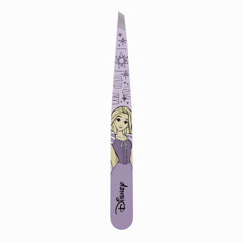 hover_image TWEEZERMAN schräge Pinzette mit Disney's Rapunzel aus rostfreiem Edelstahl mit handgeschliffenen Spitzen.