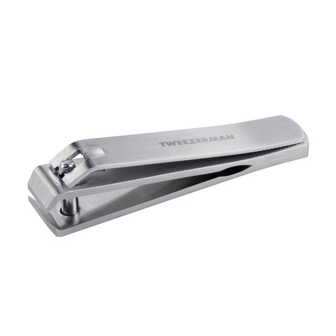TWEEZERMAN Zehnagelknipser in silber aus rostfreiem Edelstahl mit einer breiteren Öffnung und größerem Griff.