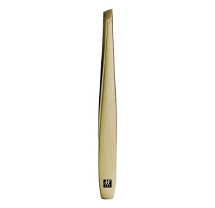 Schräge Pinzette, gold mattiert