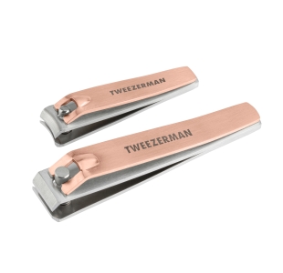 TWEEZERMAN Nagelknipser Set in Rose Gold aus rostfreiem Edelstahl.